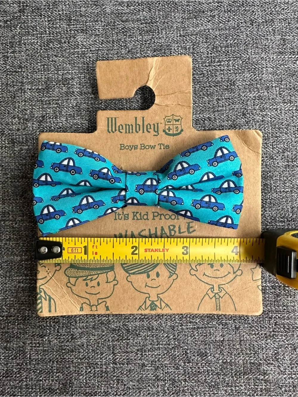 NWT Wembley Boys Bow Tie Driving Along Bowtie Blue Cars Kids